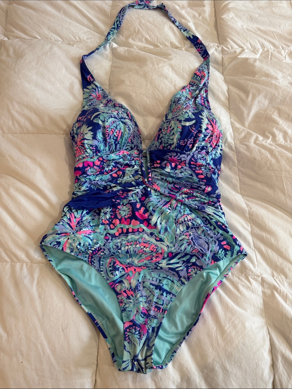 Lilly Pulitzer Halter Top One-Piece Swimsuit Size 12